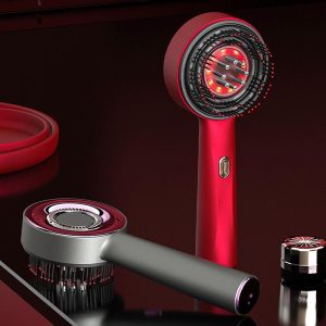 Peigne de massage électrique à vibration – Brosse massante pour le cuir chevelu avec application d’huiles essentielles, soin du cuir chevelu et des cheveux